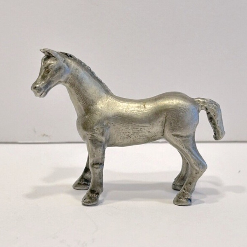 Vintage Collectible Fort Pewter Male Horse Figurine Animal. 2.5”